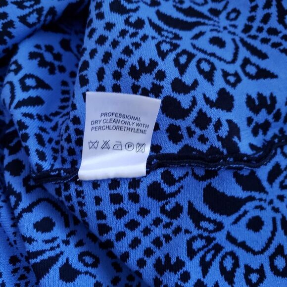 Etcetera Fit and Flare Knit Sleeveless Dress Blue Black Women's Size Medium - Picture 8 of 8